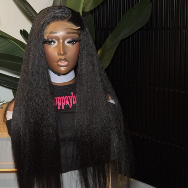 28inch kinky straight wig, 100percent human hair black